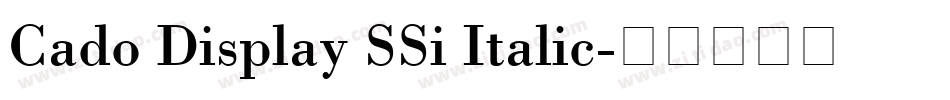 Cado Display SSi Italic字体转换